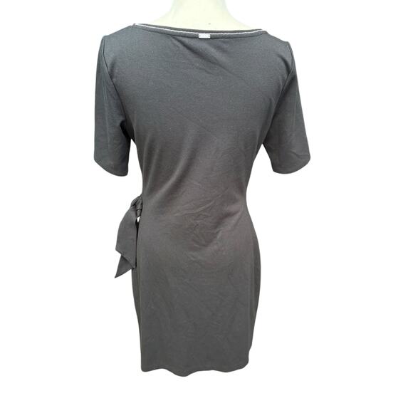 WHBM Black Side Tie Ruched Waist T Shirt Mini Dress - M - Picture 6 of 10